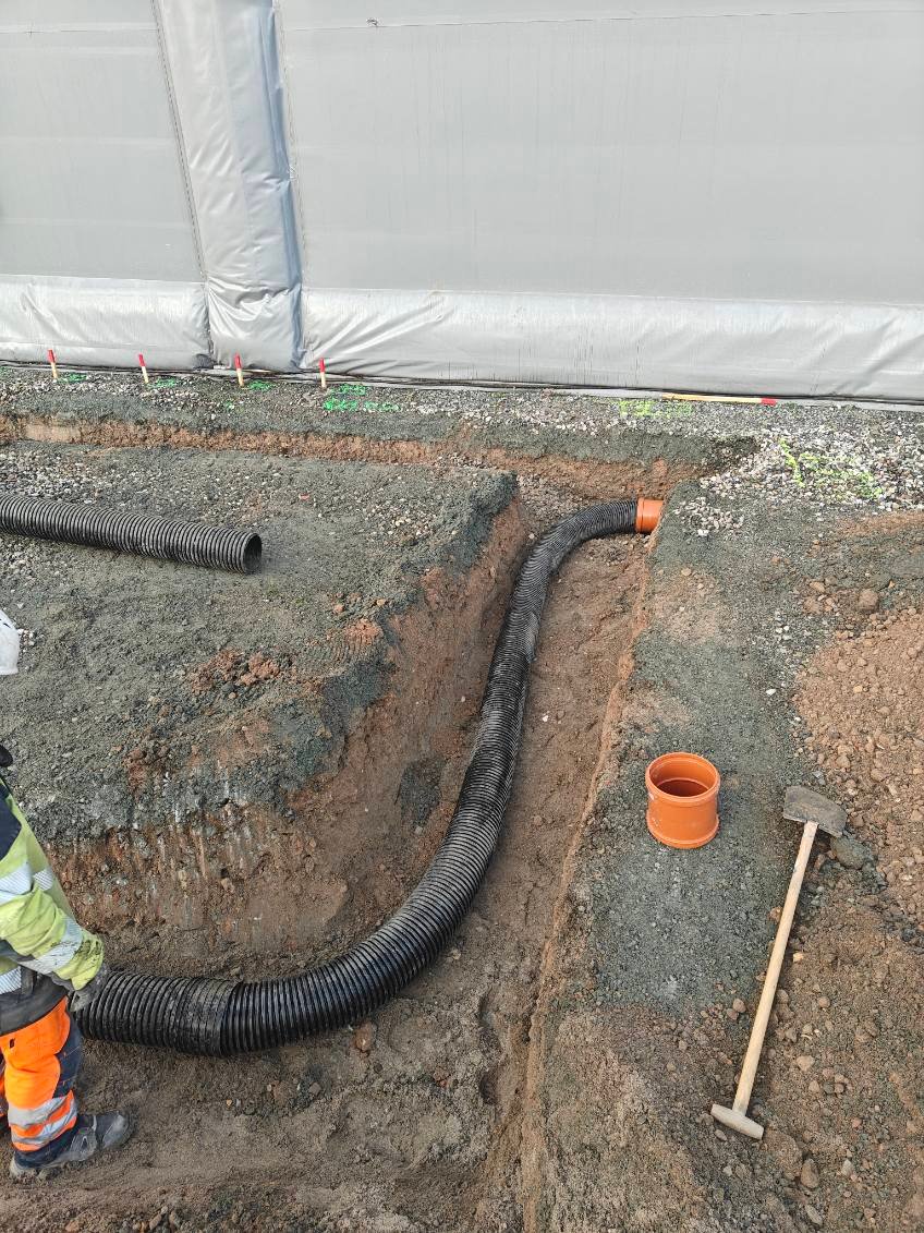 Drænrør installation